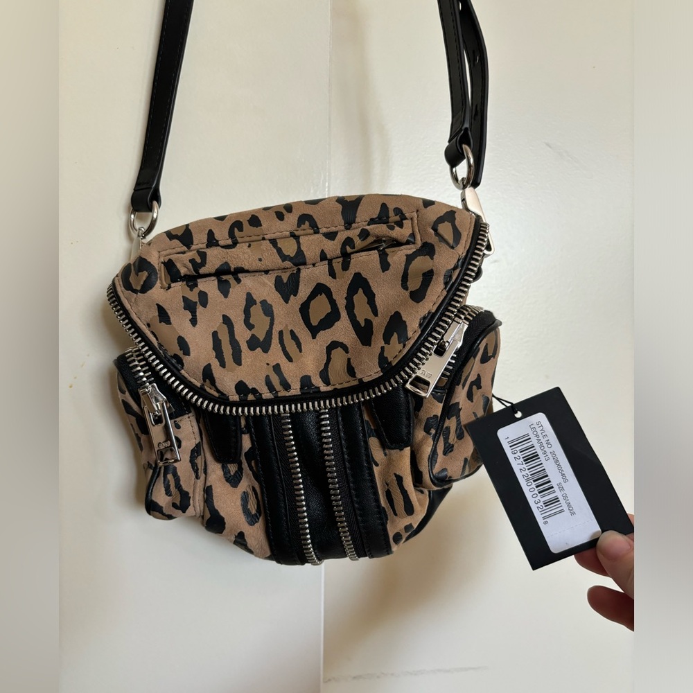 Alexander Wang Leopard Print Crossbody Bag in Tan and Black - Picture 5 of 9
